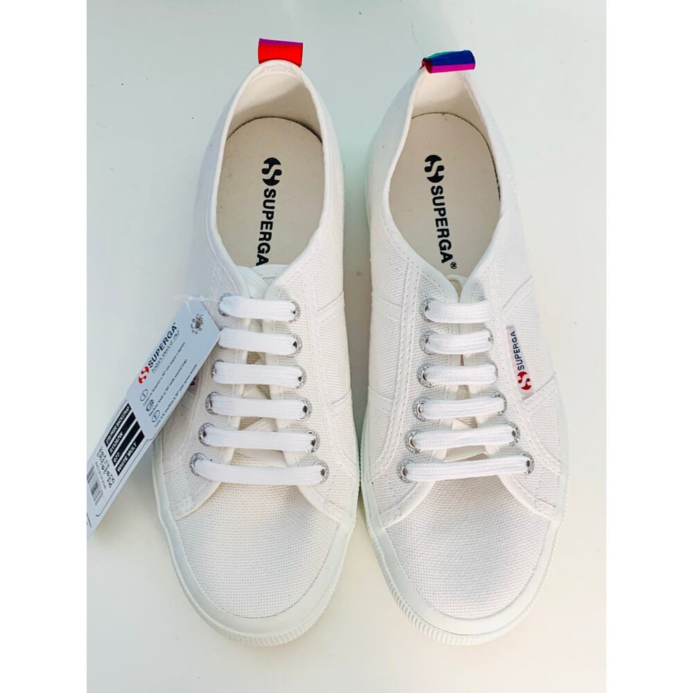 NWT Superga 2750 Pride Backstrap White Sneakers Size 8/39 - Picture 6 of 9
